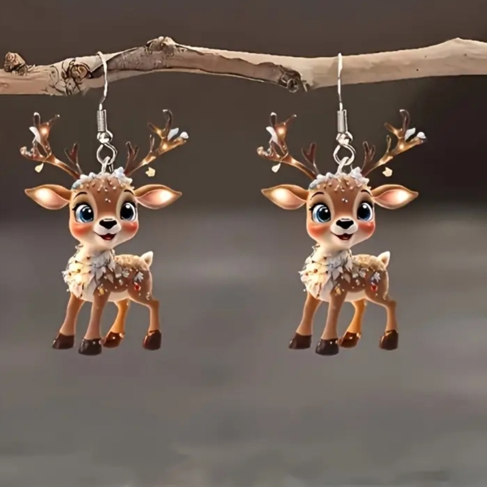 Reindeer Acrylic Earrings
